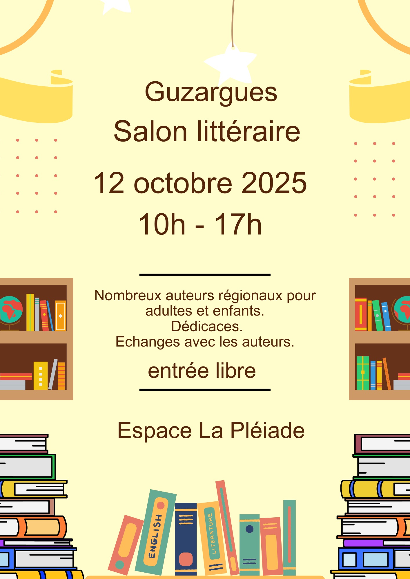 Salon Littéraire dimanche 12 octobre - Inauguration à 11h30 - Guzargues
